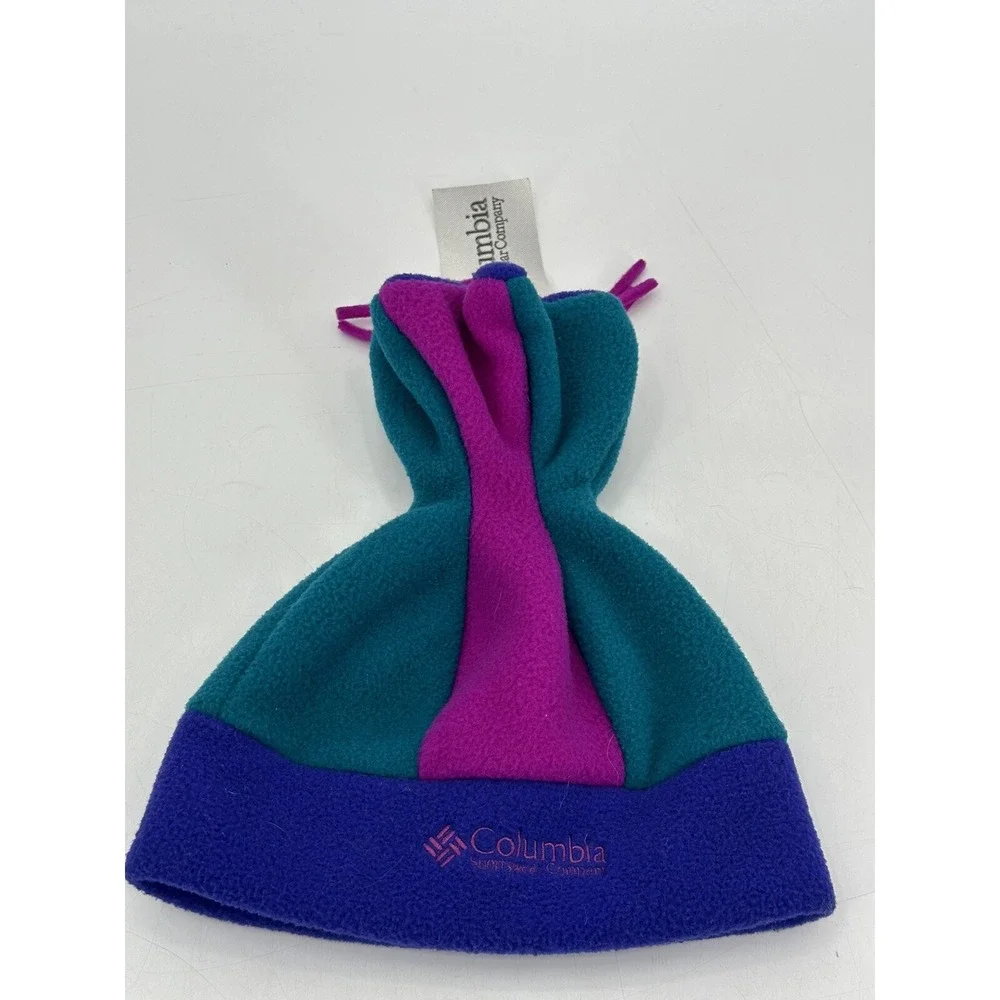 NWT Vintage Columbia Beanie Youth Shooting Star Hat Fleece Sz‎ S/M Multicolor